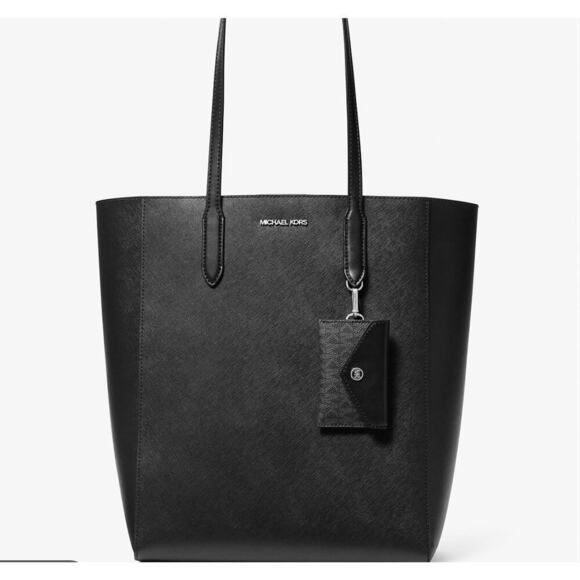 Michael Kors Vincent Large Leather Tote w/ Attached Card Holder Charm NWT - Picture 1 of 4